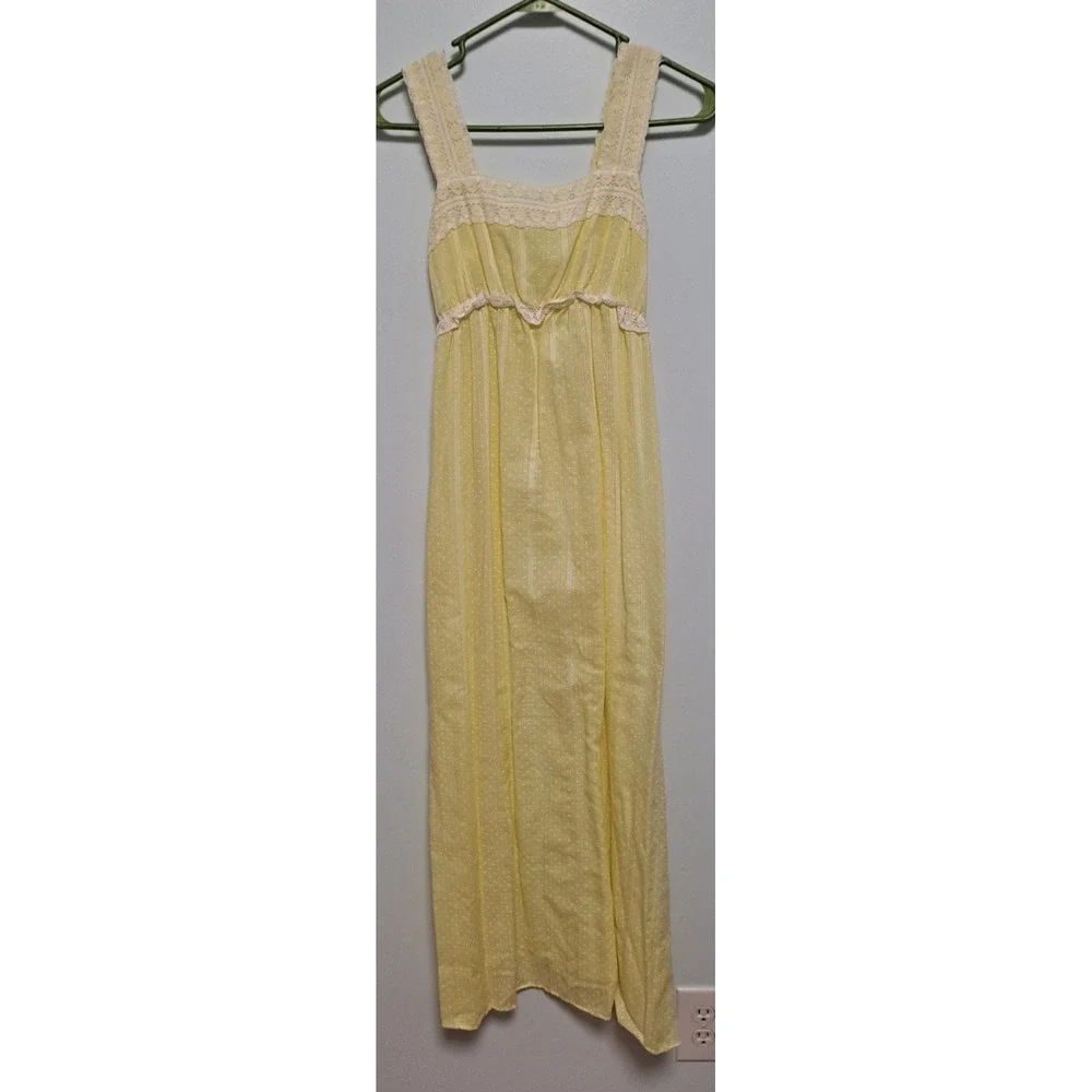 Vintage Yellow Two‎ Piece Jr's Lounge Craft Full Lenth Dress 70's Boho